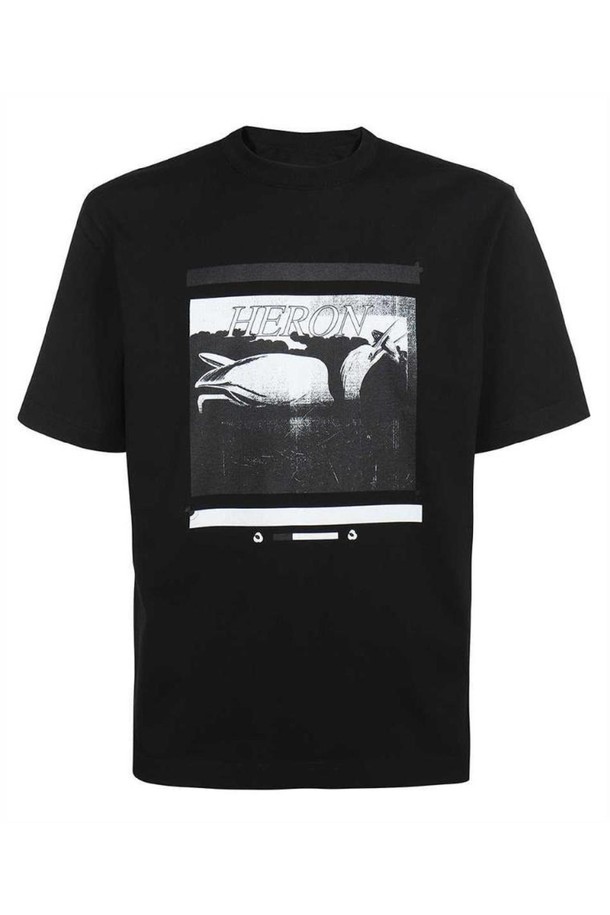 HERON PRESTON - 반팔티셔츠 - 헤론프레스톤 남성 티셔츠 Heron Preston HMAA032S23JER006 MISPRINTED HERON T shirt   Black NB24