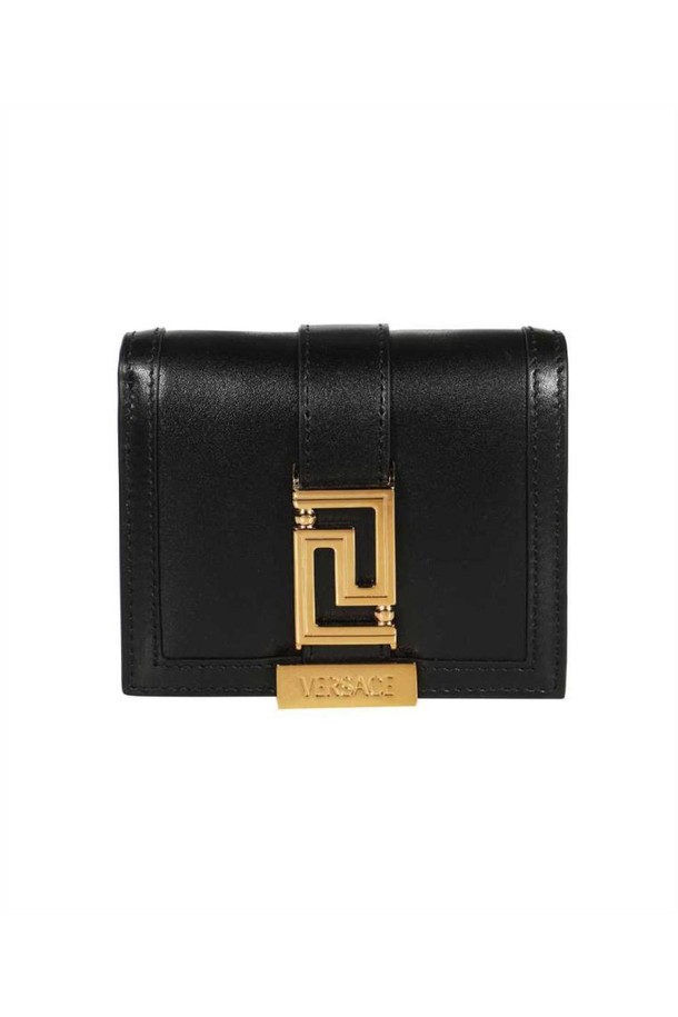 VERSACE - 중/반지갑 - 베르사체 여성 지갑 Versace 1007130 1A05134 GRECA GODDESS CHAIN Wallet   Black NB24