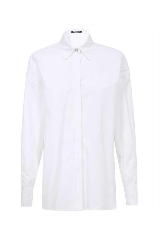 VERSACE - 블라우스/셔츠 - 베르사체 여성 셔츠 블라우스 Versace 1012533 1A01816 ROUNDED OVERSIZED Shirt   White NB24