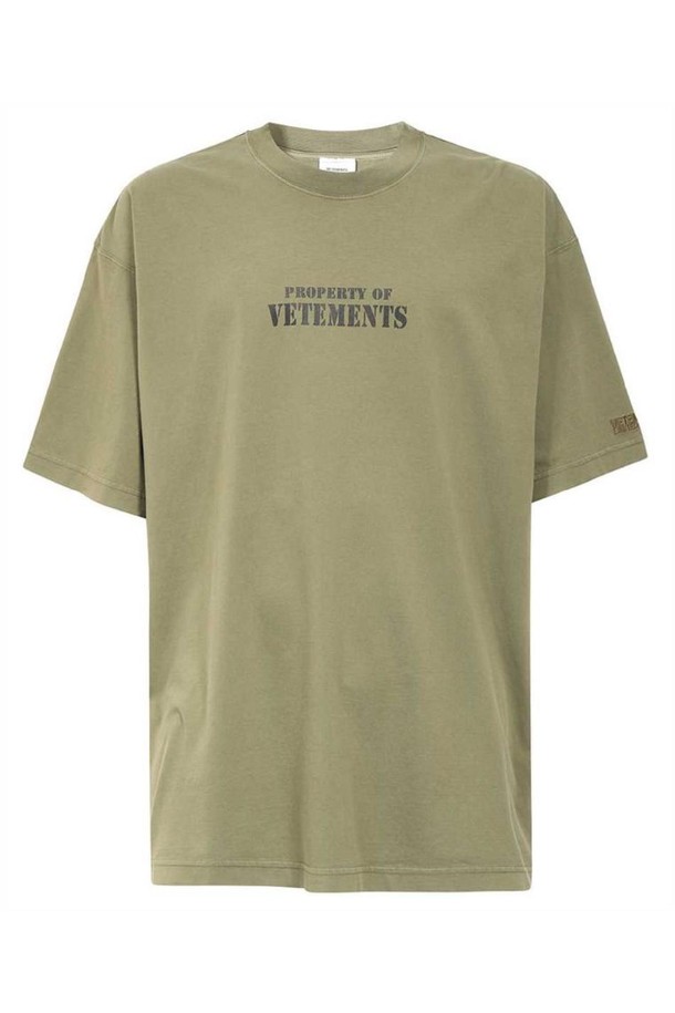 VETEMENTS - 반팔티셔츠 - 베트멍 남성 티셔츠 Vetements UE64TR330Z PROPERTY OF VETEMENTS T shirt   Green NB24