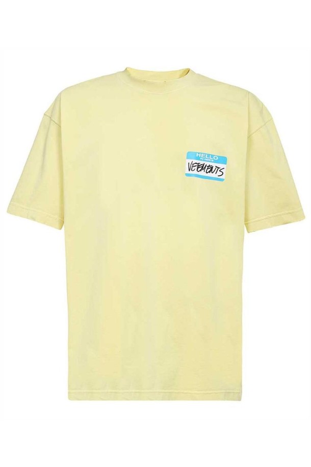 VETEMENTS - 반팔티셔츠 - 베트멍 남성 티셔츠 Vetements UE63TR640Y MY NAME IS VETEMENTS FADED T shirt   Yellow NB24