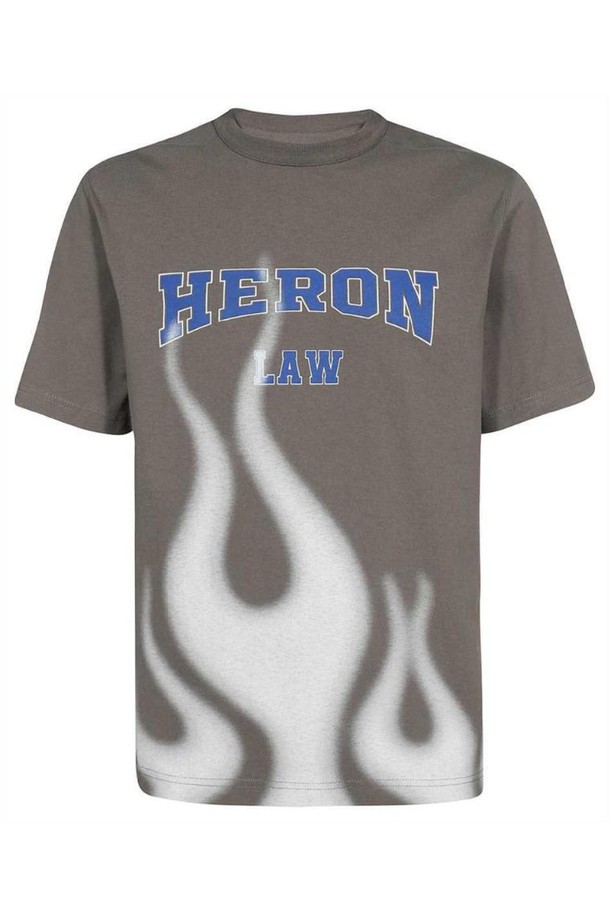 HERON PRESTON - 반팔티셔츠 - 헤론프레스톤 남성 티셔츠 Heron Preston HMAA032S23JER007 LAW FLAMES T shirt   Grey NB24