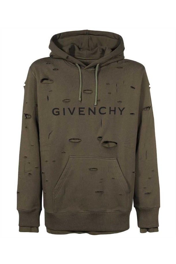 GIVENCHY - 긴팔티셔츠 - 지방시 남성 맨투맨 후드 Givenchy BMJ0KF3Y8Y DESTROYED EFFECT Sweatshirt   Brown NB24