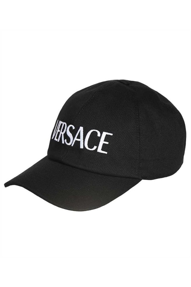 VERSACE - 모자/비니 - 베르사체 여성 모자 Versace ICAP006 A234764 EMBROIDERED LOGO Cap   Black NB24