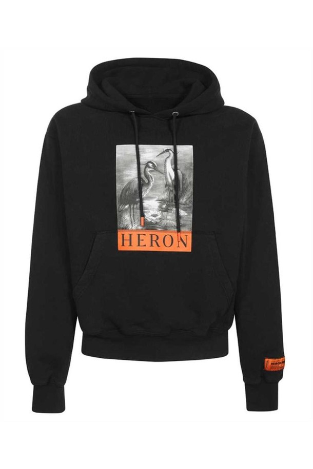 HERON PRESTON - 긴팔티셔츠 - 헤론프레스톤 남성 맨투맨 후드 Heron Preston HMBB017C99JER004 BW Hoodie   Black NB24