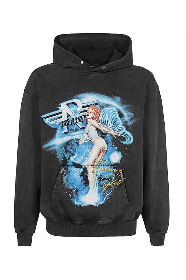 REPRESENT - 긴팔티셔츠 - 리프리젠트 남성 맨투맨 후드 Represent MH4016 ENDURING SPIRIT Hoodie   Grey NB24