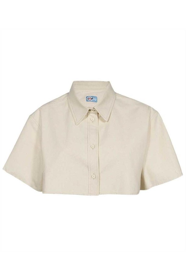 HERON PRESTON - 블라우스/셔츠 - 헤론프레스톤 여성 셔츠 블라우스 Heron Preston HWGG001S23FAB001 EX RAY CANVAS CROP Shirt   White NB24