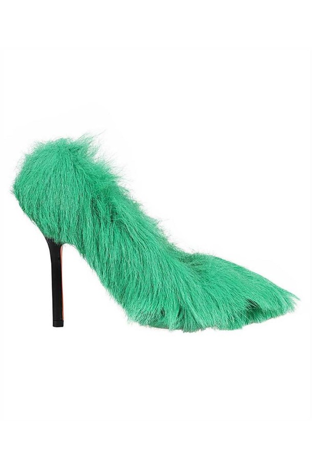 HERON PRESTON - 샌들/뮬/슬리퍼 - 헤론프레스톤 여성 샌들 Heron Preston HWII001F23FAB001 FUR STILETTO Sandals   Green NB24