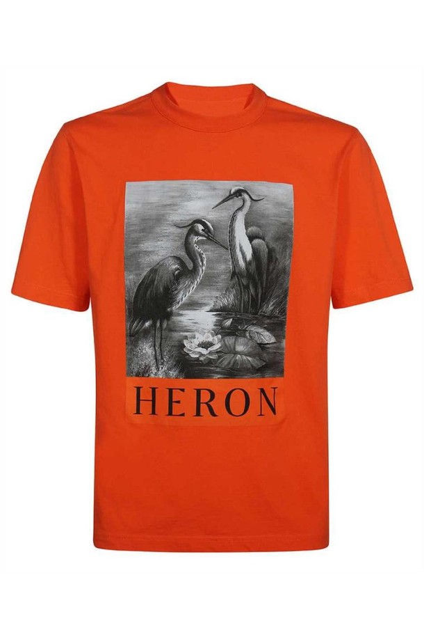 HERON PRESTON - 반팔티셔츠 - 헤론프레스톤 남성 티셔츠 Heron Preston HMAA032C99JER003 NF HERON BW T shirt   Orange NB24