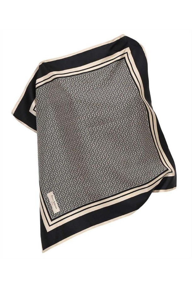 BALMAIN - 스카프/머플러 - 발망 여성 스카프 Balmain BF1AT070SC76 ASYMMETRIC MONOGRAMMED Scarf   Grey NB24