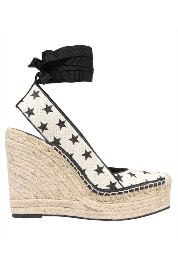 BALMAIN - 플랫/로퍼 - 발망 여성 에스파드류 Balmain CN1UJ965TEPC 115MM STAR PRINT Espadrilles   Beige NB24