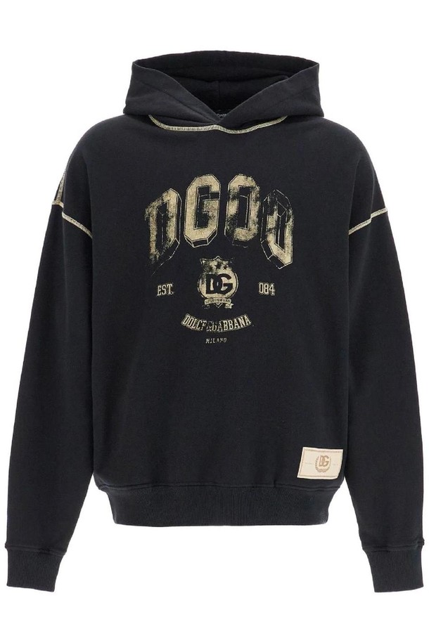 DOLCE & GABBANA - 긴팔티셔츠 - 돌체앤가바나 남성 맨투맨 후드 oversized hoodie with hood and logo print NB02