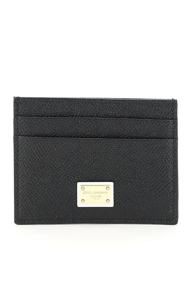 DOLCE & GABBANA - 중/반지갑 - 돌체앤가바나 여성 지갑 leather card holder with logo plaque NB02