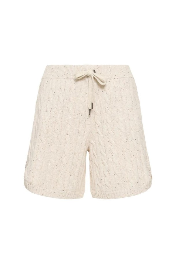 BRUNELLO CUCINELLI - 스커트/팬츠 - 브루넬로 쿠치넬리 여성 숏팬츠 Cable knit cotton blend shorts NB01