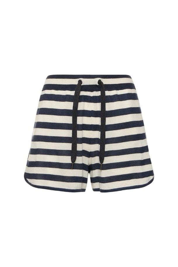 BRUNELLO CUCINELLI - 스커트/팬츠 - 브루넬로 쿠치넬리 여성 숏팬츠 Striped cashmere   silk shorts NB01