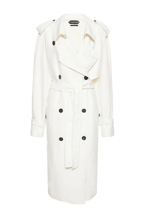 TOM FORD - 코트 - 톰포드 여성 트렌치코트 Fluid twill trench coat NB01