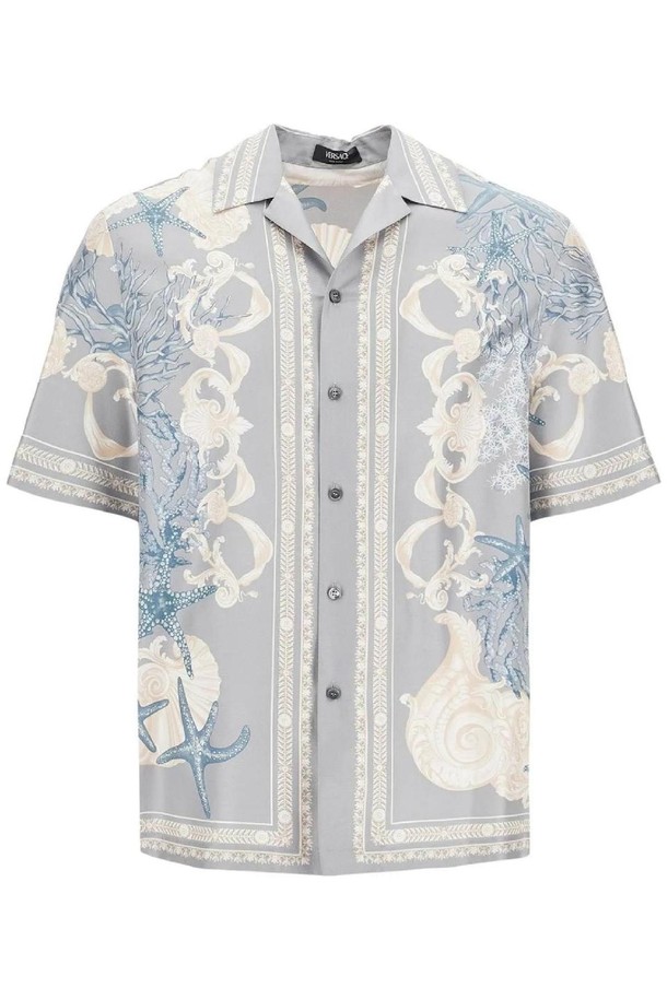 VERSACE - 긴팔셔츠 - 베르사체 남성 셔츠 baroque printed silk bowling shirt set for the NB02