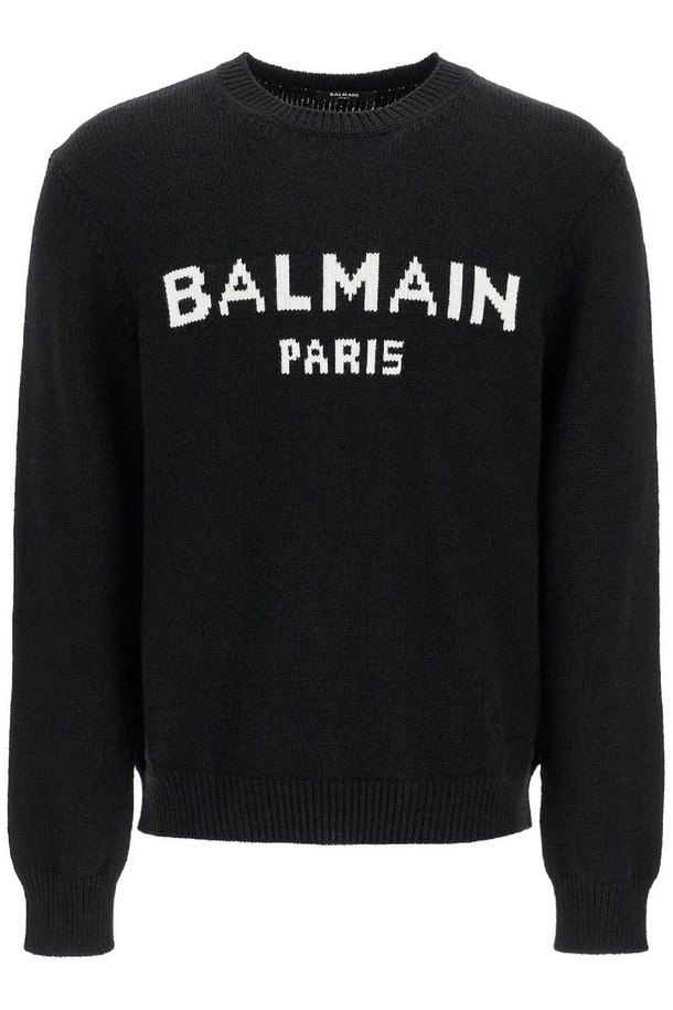 BALMAIN - 니트/가디건 - 발망 남성 스웨터 oversized branded sweater NB02