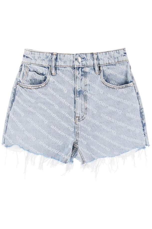 ALEXANDER WANG  - 스커트/팬츠 - 알렉산더왕 여성 숏팬츠 logo printed denim shorts NB02