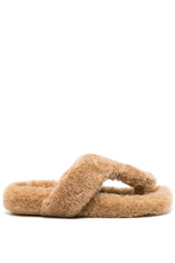 LOEWE - 샌들/뮬/슬리퍼 - 로에베 여성 샌들 FAUX FUR SLIDES SANDALS NB30