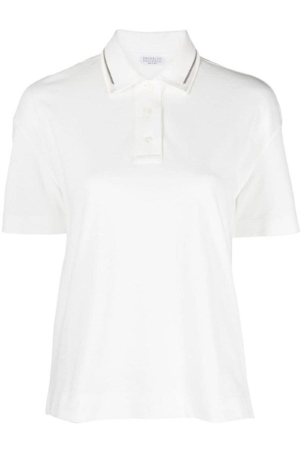 BRUNELLO CUCINELLI - 반팔티셔츠 - 브루넬로 쿠치넬리 여성 티셔츠 COTTON POLO SHIRT NB30