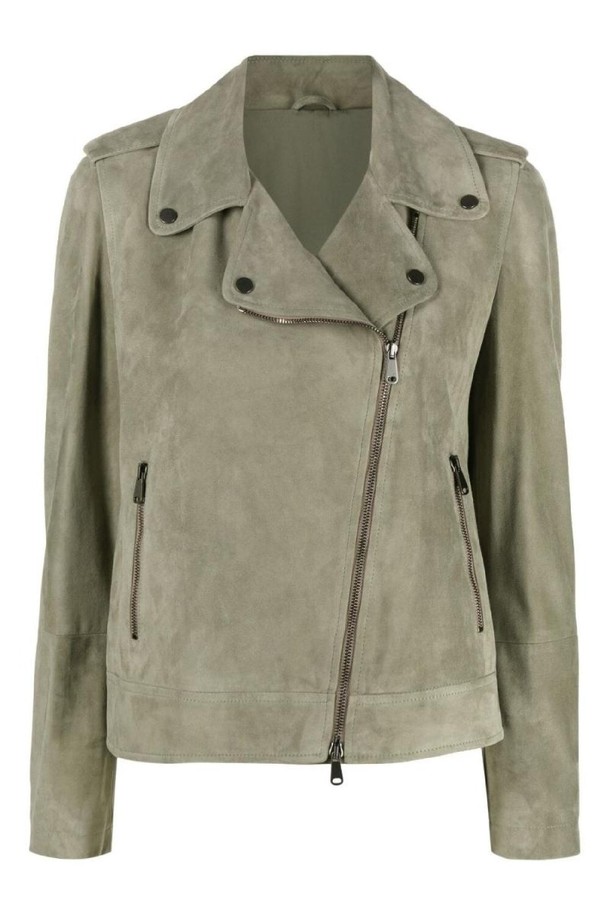 BRUNELLO CUCINELLI - 자켓/점퍼 - 브루넬로 쿠치넬리 여성 자켓 SUEDE LEATHER BIKER JACKET NB30