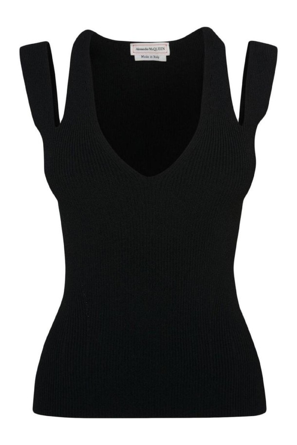 Alexander McQueen - 블라우스/셔츠 - 알렉산더 맥퀸 여성 셔츠 블라우스 RIBBED SLEEVELESS TOP NB30