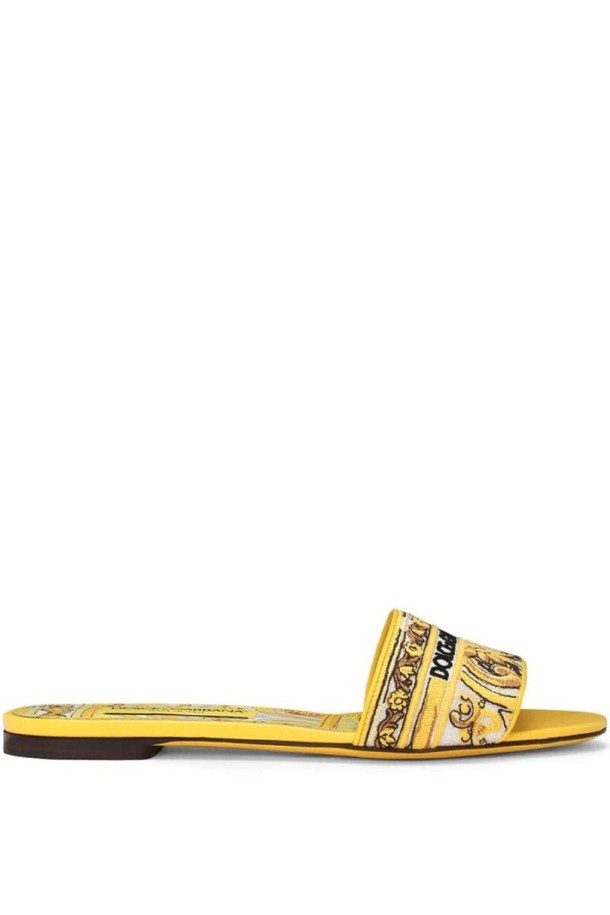 DOLCE & GABBANA - 샌들/뮬/슬리퍼 - 돌체앤가바나 여성 샌들 MAIOLICA PRINT FLAT SANDALS NB30