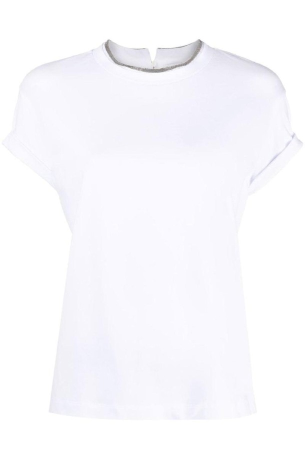 BRUNELLO CUCINELLI - 반팔티셔츠 - 브루넬로 쿠치넬리 여성 티셔츠 COTTON T SHIRT NB30