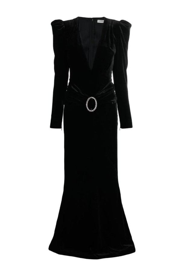 ALESSANDRA RICH - 원피스 - 알렉산드라리치 여성 원피스 DEEP NECKLINE VELVET LONG DRESS NB30