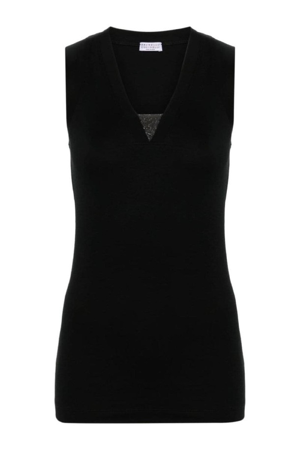 BRUNELLO CUCINELLI - 블라우스/셔츠 - 브루넬로 쿠치넬리 여성 셔츠 블라우스 RIBBED COTTON SLEEVELESS TOP NB30