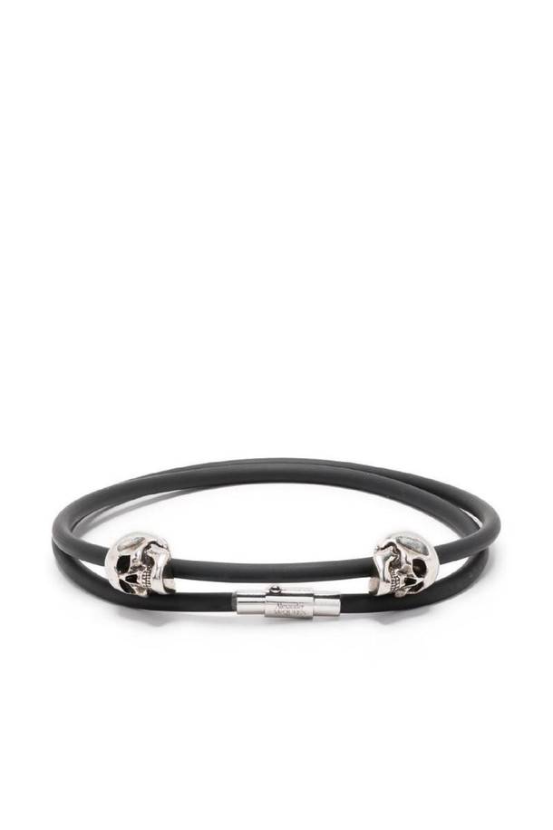 Alexander McQueen - 기타소품 - 알렉산더 맥퀸 남성 팔찌 DOUBLE WRAP SKULL RUBBER BRACELET NB30