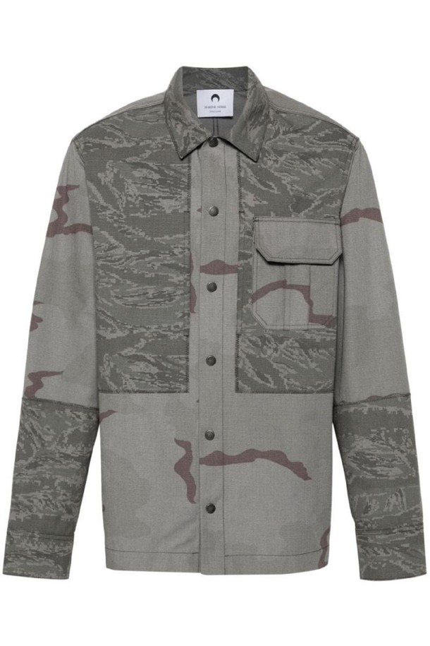 MARINE SERRE - 자켓/점퍼 - 마린세르 남성 자켓 CAMOUFLAGE PRINT OVERSHIRT NB30