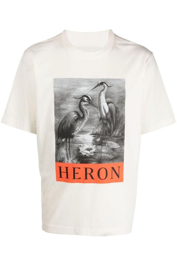 HERON PRESTON - 반팔티셔츠 - 헤론프레스톤 남성 티셔츠 LOGO COTTON T SHIRT NB30