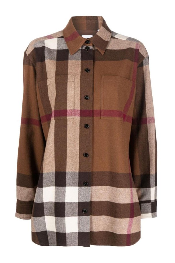 BURBERRY - 블라우스/셔츠 - 버버리 여성 셔츠 블라우스 CHECK MOTIF WOOL SHIRT NB30