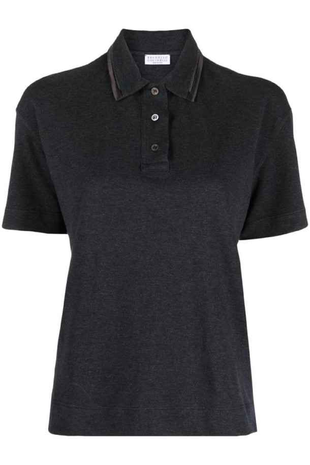 BRUNELLO CUCINELLI - 반팔티셔츠 - 브루넬로 쿠치넬리 여성 티셔츠 COTTON POLO SHIRT NB30