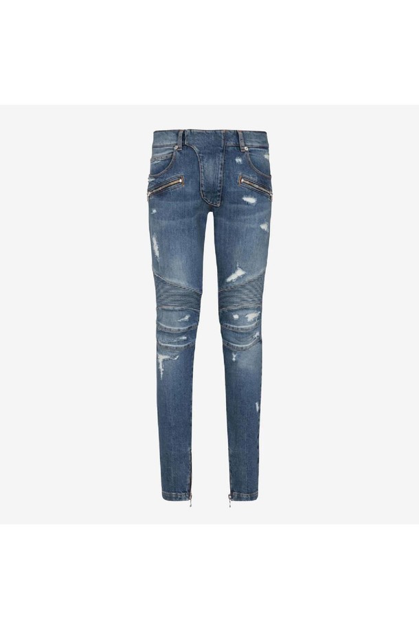 BALMAIN - 팬츠 - 발망 남성 청바지 Balmain Skinny Distressed Denim Biker Jeans NB25