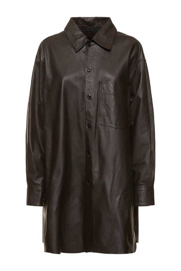 LEMAIRE - 셔츠 - 르메르 여성 셔츠 Loose fit leather overshirt NB01