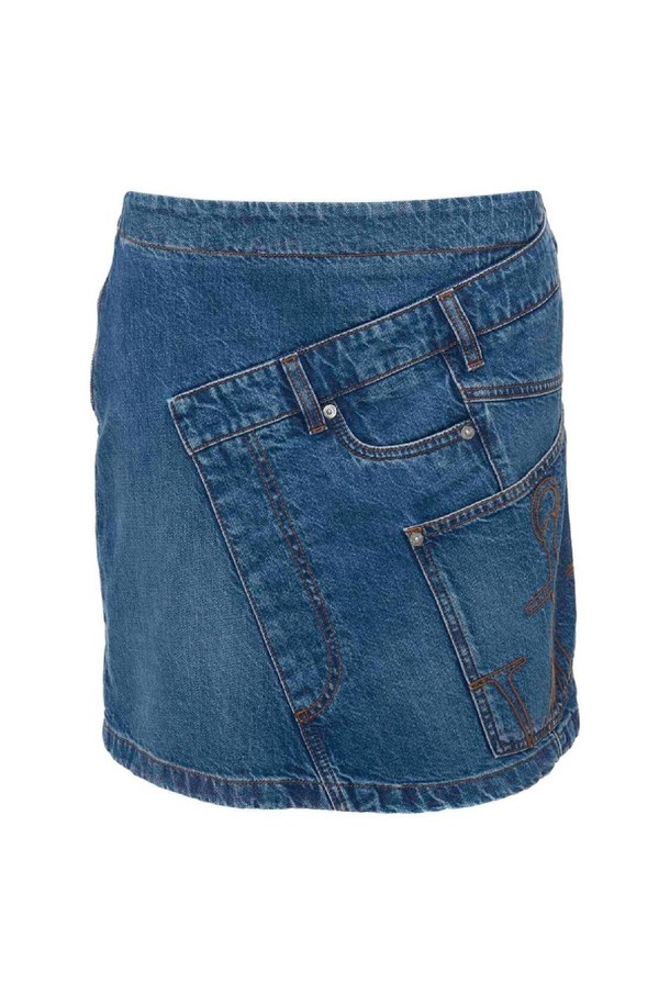 JW ANDERSON - 스커트/팬츠 - JW앤더슨 여성 스커트 Twisted cotton denim mini skirt NB01