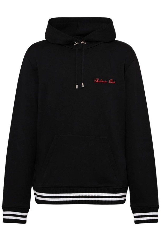 BALMAIN - 반팔티셔츠 - 발망 남성 후드티 Logo signature cotton hoodie NB01