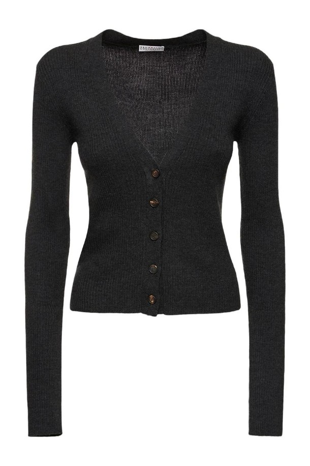 BRUNELLO CUCINELLI - 니트/가디건 - 브루넬로 쿠치넬리 여성 가디건 Embellished rib knit cardigan NB01