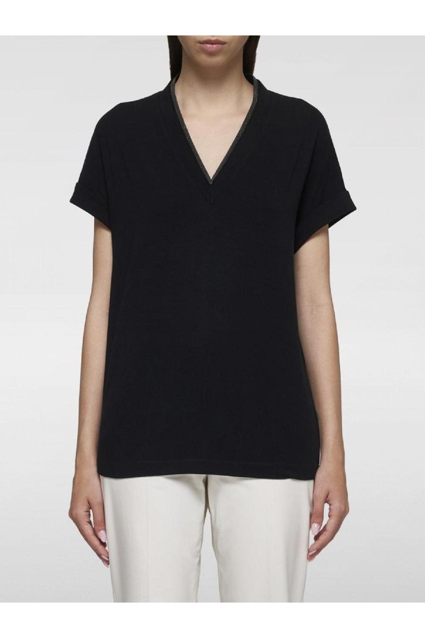 BRUNELLO CUCINELLI - 반팔티셔츠 - 브루넬로 쿠치넬리 여성 티셔츠 Womans T shirt Brunello Cucinelli NB03