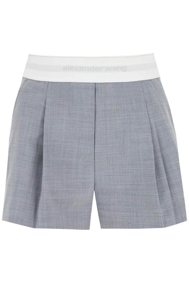 ALEXANDER WANG  - 스커트/팬츠 - 알렉산더왕 여성 숏팬츠 pleated shorts with branded band NB02