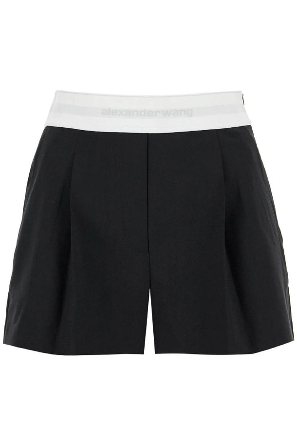 ALEXANDER WANG  - 스커트/팬츠 - 알렉산더왕 여성 숏팬츠 pleated shorts with branded band NB02