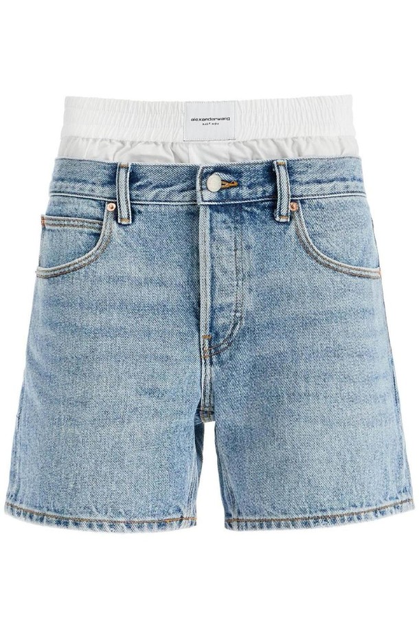 ALEXANDER WANG  - 스커트/팬츠 - 알렉산더왕 여성 숏팬츠 denim shorts with boxer insert for added NB02