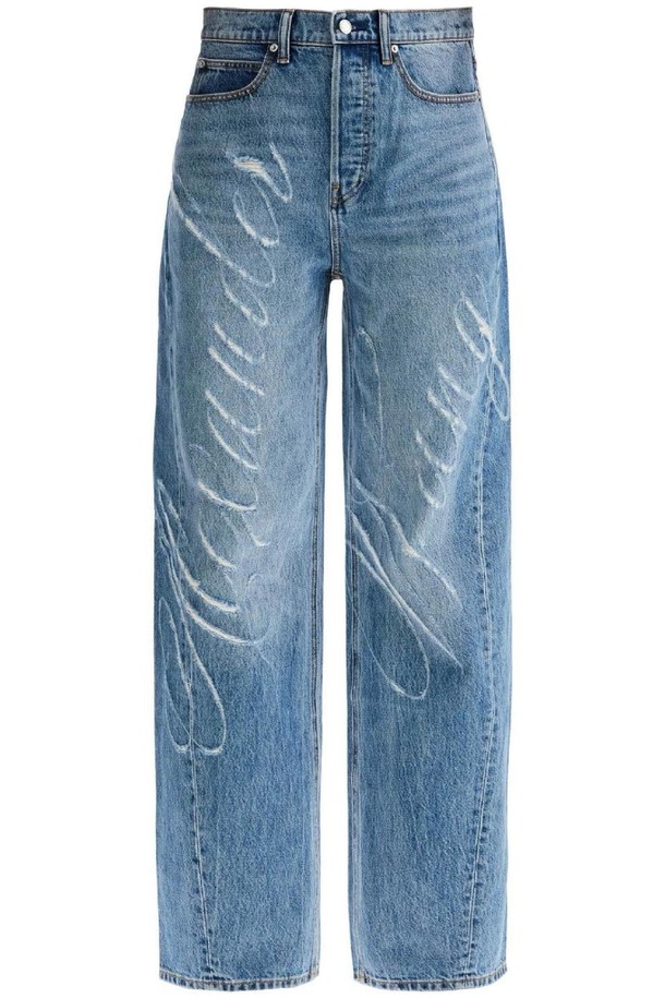 ALEXANDER WANG  - 스커트/팬츠 - 알렉산더왕 여성 청바지 distressed jeans with lettering logo NB02