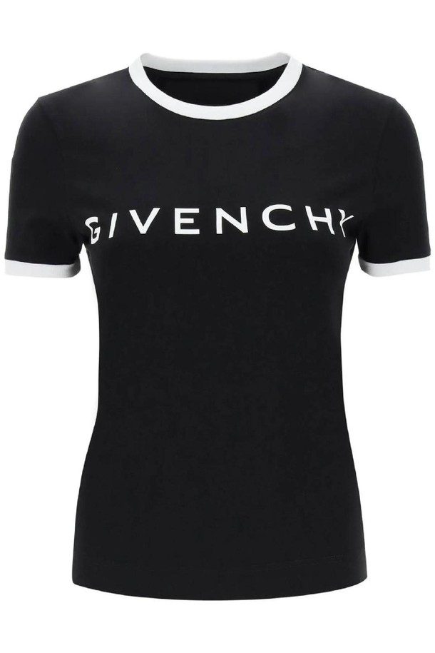 GIVENCHY - 반팔티셔츠 - 지방시 여성 티셔츠 t shirt with logo lettering NB02