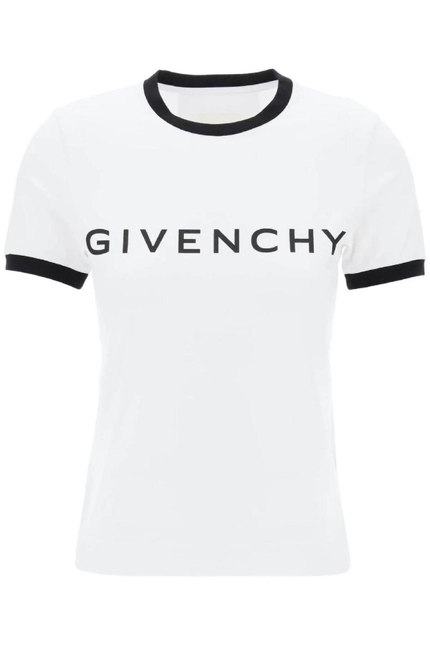 GIVENCHY - 반팔티셔츠 - 지방시 여성 티셔츠 t shirt with logo lettering NB02