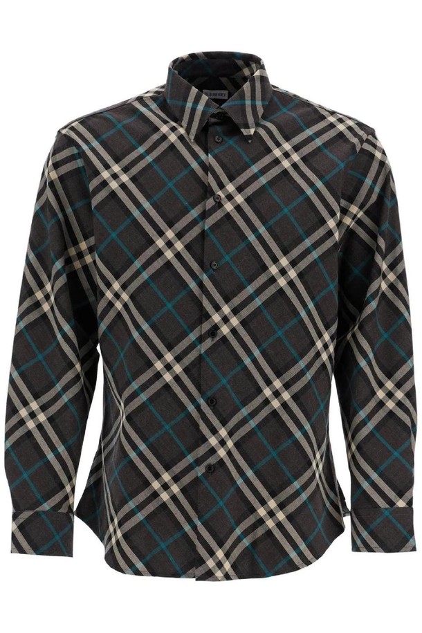 BURBERRY - 셔츠 - 버버리 남성 셔츠 wool blend shirt with check pattern NB02