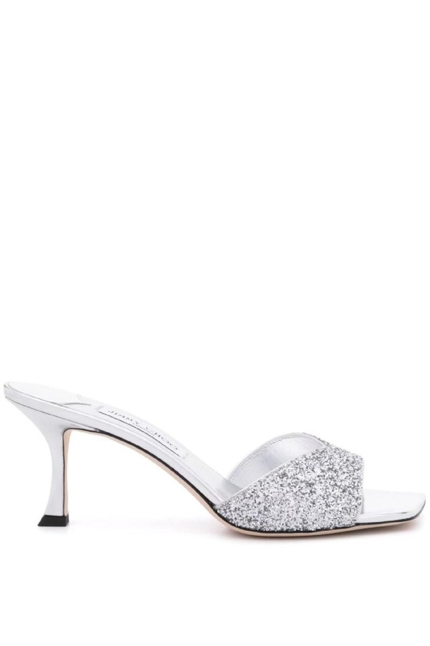 JIMMY CHOO - 샌들/뮬/슬리퍼 - 지미추 여성 샌들 SKYE GLITTERED LEATHER SANDALS NB30